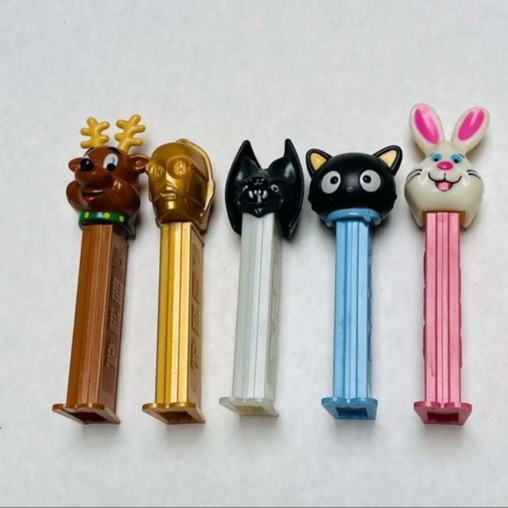 Vintage Pez Candy Dispenser Assorted Lot of 5  Reindeer Chocopat Easter Bunny